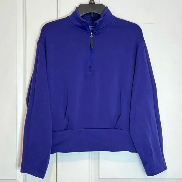 Athleta Altitude Polartec Half Zip Pullover Sweatshirt Noble Blue Purple S - Picture 2 of 13